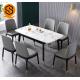 Oilproof Rectangle Restaurant Dining Table Marble Stone Tabletop