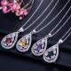 CZ charm pendant necklace dainty jewelry Water Drop Necklace and Earring Sets Big Wedding Jewelry Sets For Brides