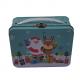 Glossy Finish Christmas Small Metal Lunch Tin Box With Lock And Handle