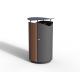 Outdoor 30 Gallon Commercial Wood And Steel Garbage Bin Outside Garden Large