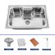 9 Inches Deep Top Mount Stainless Steel Sink With One Or Two Holes