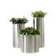 Design And Make Various Specifications Of Color Stainless Steel Metal Round Cylindrical Garden Flower Pot Outdoor Flowe