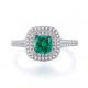 Green Square Shape Gemstone Zircon Wedding Rings For Women