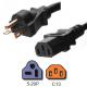 20A 125V UL Listed Plug Power Cord , NEMA 5 20P to IEC 60320 C13 AC Power Cord