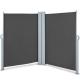Double Iron Side Awning, 180 x 600 cm, Made of Polyester, Dark grey, For Garden