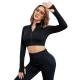Yoga suit sports jacket running fitness stretch yoga long sleeve tight fast-drying zipper vest long