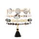 Black Glass Faceted Beads Bracelets With White Wheel Beads Smile Emoji Handmade