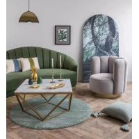 Unique Diamond shape Coffee Table Stainless Steel Frame Artificial Marble Top