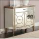 Gold Mirrored Door Cabinet Corner Chest Bed Side Table for Bedroom Furniture