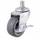 Small Thread screw Grey Themoplastic rubber caster with side brake,  2,2.5,3 light duty TPR Castor, Moving castor