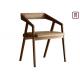 Geometry Oak Wood Upholstered Dining Chairs Commercial Wood Chairs 60 Degree Armrest