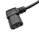 UL 3 Pin Extension Power Cord 90 degree angle C13 7A 10A 125V JET Connector Black US Cable
