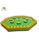 Outside Yellow Challenge Inflatable Meltdown Sport Game With Rotative Machine
