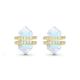 925 Sterling Silver Natural Stone Jewelry Hexagon Cut Blue Rainbow Moonstone Stud Earrings
