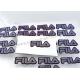 3D Embossed Heat Transfer Clothing Labels FILA LOGO Brush Dots