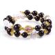 Custom DIY 8MM Garnet And White Pearl With Flower Spacer Bead Double Bangle For Daily Wear