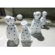Black Dot Patterns Flower Pot Statues With Polished Surface Treatment