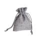 small jute bag grey hemp drawstring burlap with grey rope jewelry bag gift bag gift pouch