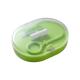 2 Layers Green Retainer Case , Dental Retainer Container With Plastic Material