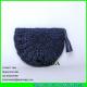 LUDA navy blue raffia handbags fashion handmade raffia straw clutch bag