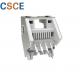 Gray Color Shielded RJ45  Modular Jack Automated Assembly Vertical Type PBT Plastic Material