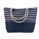 Cotton Canvas Blue And White Striped Beach Bag Ladies Simple Casual Style