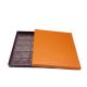 Luxury Chocolate Packaging Orange Kraft Paper Box 25 Pcs With Plastic Inner