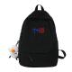 Black Casual Vintage Student Canvas Backpack Striped Plush L26cm*H40cm*W11cm