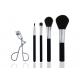 Cruelty Free Travel Makeup Brush Set With Cement Handle Siver Aluminum