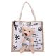 Cationic Polyester Fabric Personalized Shopping Totes Open 45cm White Black Graffiti