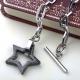 European Charm Bracelet For Men Five-pointed star Charms, Stainless Steel Snake