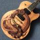 Custom guitar, carved dragon pattern, ebony fingerboard, free shipping