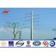 16.5m Gr65 Steel Transmission Poles , Lattice Welded Steel Power Pole