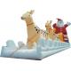 Inflatable Christmas Santa With Ride Reindeer Made Of PVC Tarpaulin For Christmas