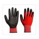Agriculture Red Polyester Knit PU Coating Work Gloves For Warehousing