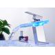 Hot And Cold Water LED Bathroom Basin Faucet Brass Color Changing ROVATE
