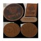 PU Leather Label Tags Debossed Hot Stamping Felt Backing For  hat