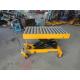 Single Scissor Manual Hydraulic Lift Table Rollers On Platform Casters With Brake