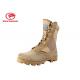 8 Inch High Heel Cow Suede Combat Boots Mens Sand Color With Cotton Fabric Lining