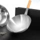 Multifunctional Kitchen Wok Pan Non Stick Stainless Steel With Wooden Handle