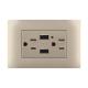 2 Gang USB Wall Socket Electrical Outlet Over Voltage Protection Durable And