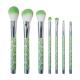 7 Pieces Oval Makeup Brush Set Beauty Green Forest Endless Fun