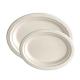 Compostable Sugarcane Bagasse Oval Pulp Packaging Oval Food Plates
