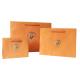 Orange Personalised Paper Bags / Custom Printed Paper Bags Black Handle