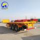 3axles 40feet Container Truck Flat Bed Semi Trailer with Jost Two Speed Support Leg
