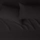 Sustainable Microfiber 4 Piece Bed Sheet Set with 14-Inch Deep Pockets Queen Black Solid
