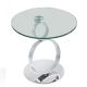 Durable Tempered Glass Coffee Tables , Multifunctional Cafe Table Round
