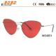 Women's fashionable sunglasses with metal frame, UV 400 Protection red Lens