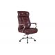 Brown Breathable Leather 1210 mm Ergonomic Swivel Chair