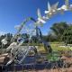 Wetland Park Stainless Steel Sculptures Realistic Crane Egret Metal Sculpture